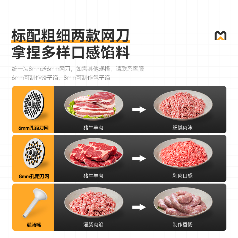 麥大廚豪華款1.8KW 臺式強勁絞肉機(jī)220V 